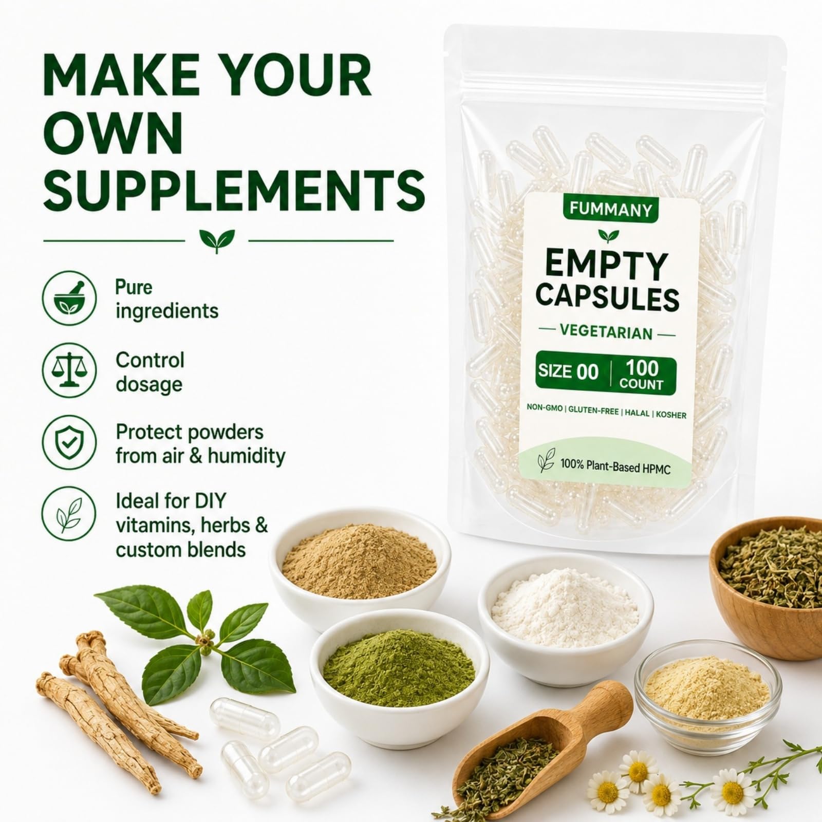 Size 00 Clear Vegan Empty Capsules, 1000 Count Veggie Capsules — Amazon image 4