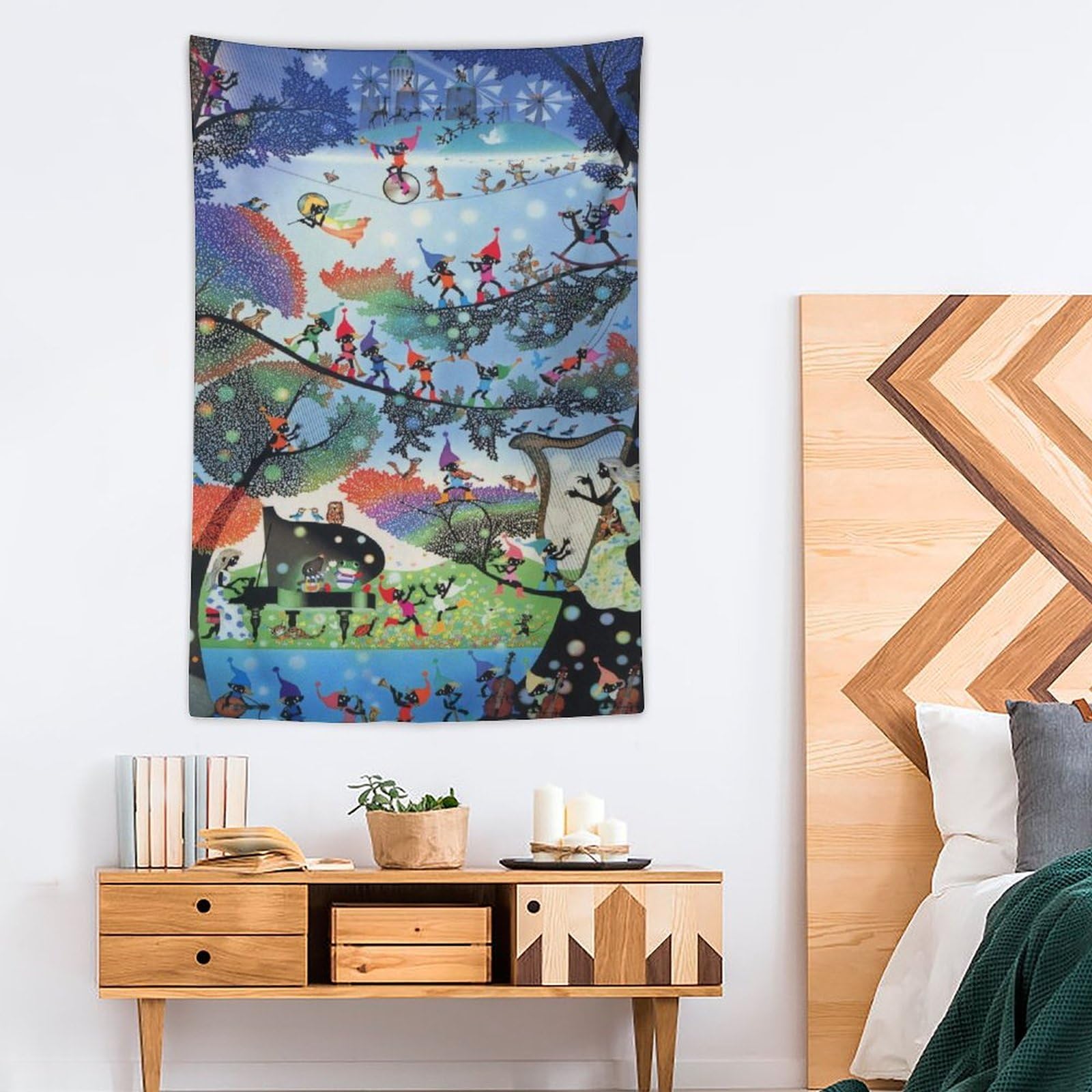 Amazon.co.jp: 藤城清治 タペストリー 壁掛け 人気 布ポスター