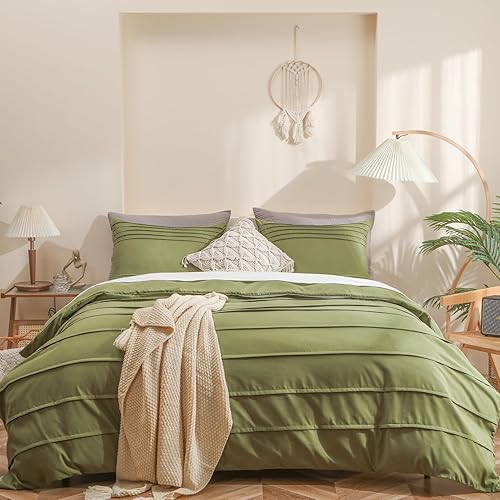 HAOWANER Juego de funda de edredón verde oliva, juego de funda de edredón de 3 piezas, funda de edredón bohemia tamaño King, 90 x 104 pulgadas, disponible en Yaxa Colombia