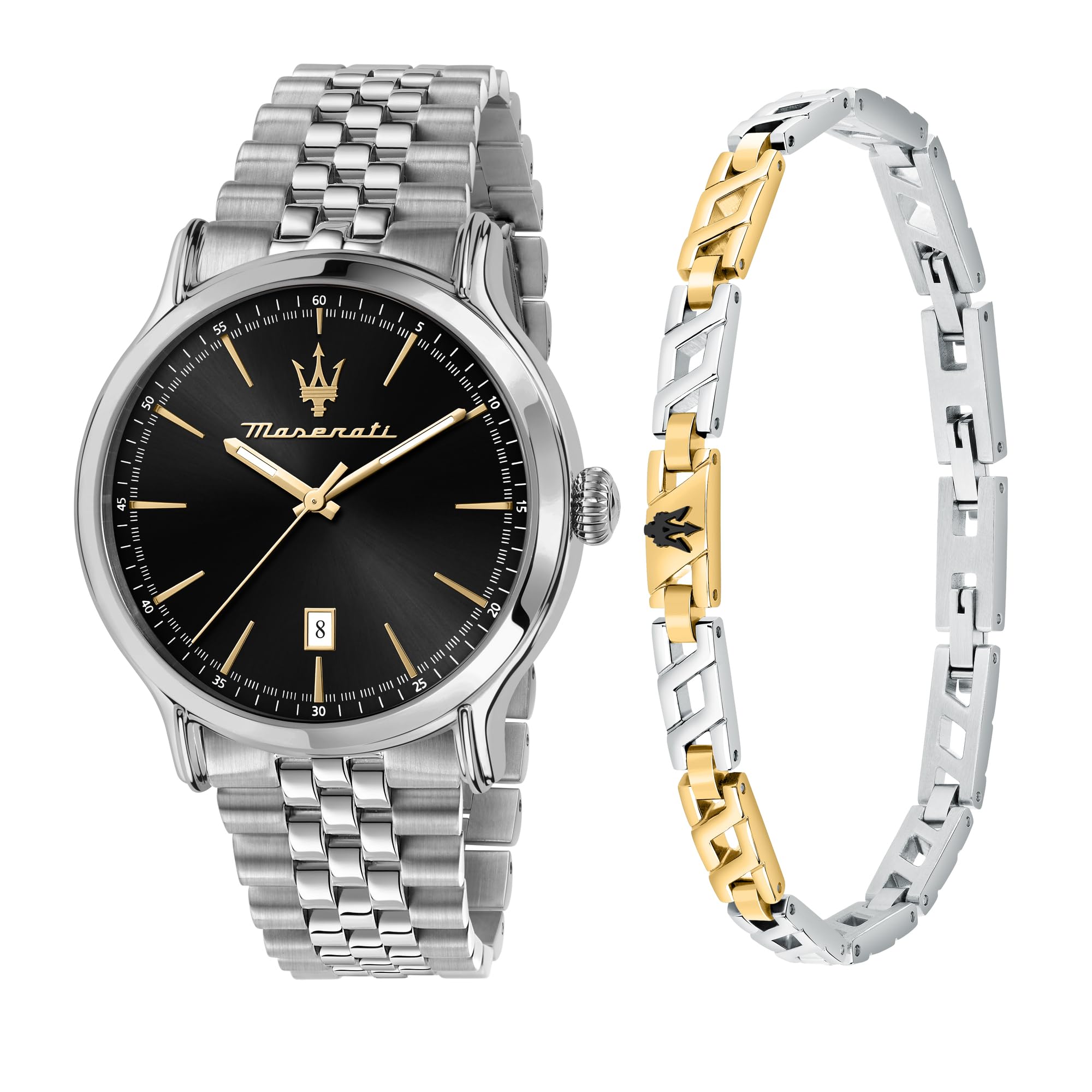 MaseratiMen's Watch, Analog, Quartz, Time and Date, Steel Strap, Epoca Collection - R8853118029