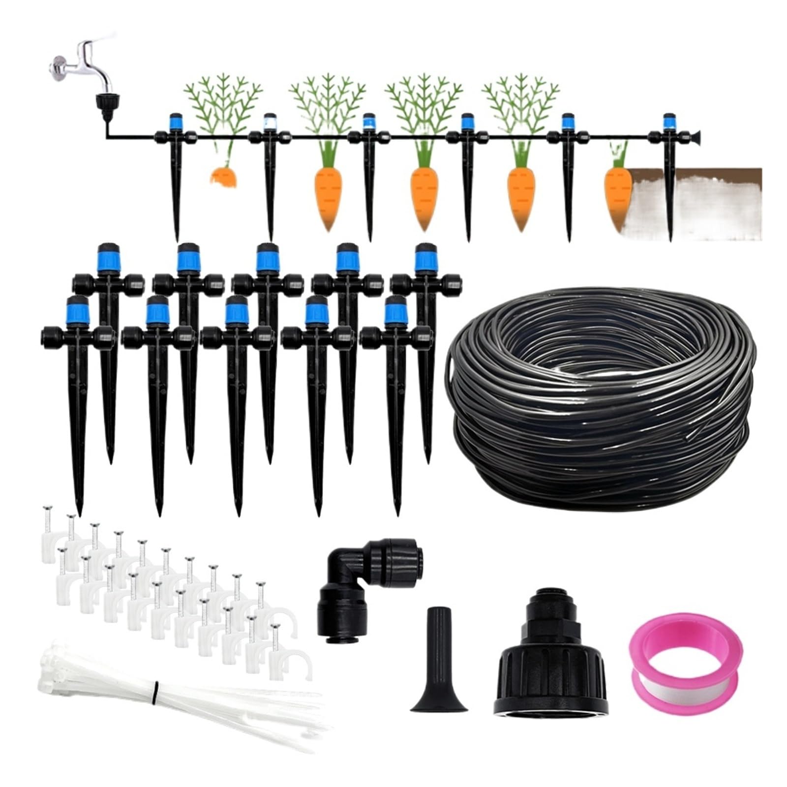Kit di irrigazione a goccia a collegamento rapido, sistema di irrigazione del giardino Set di attrezzature for l'irrigazione automatica fai-da-te for serra con letto rialzato(10M)