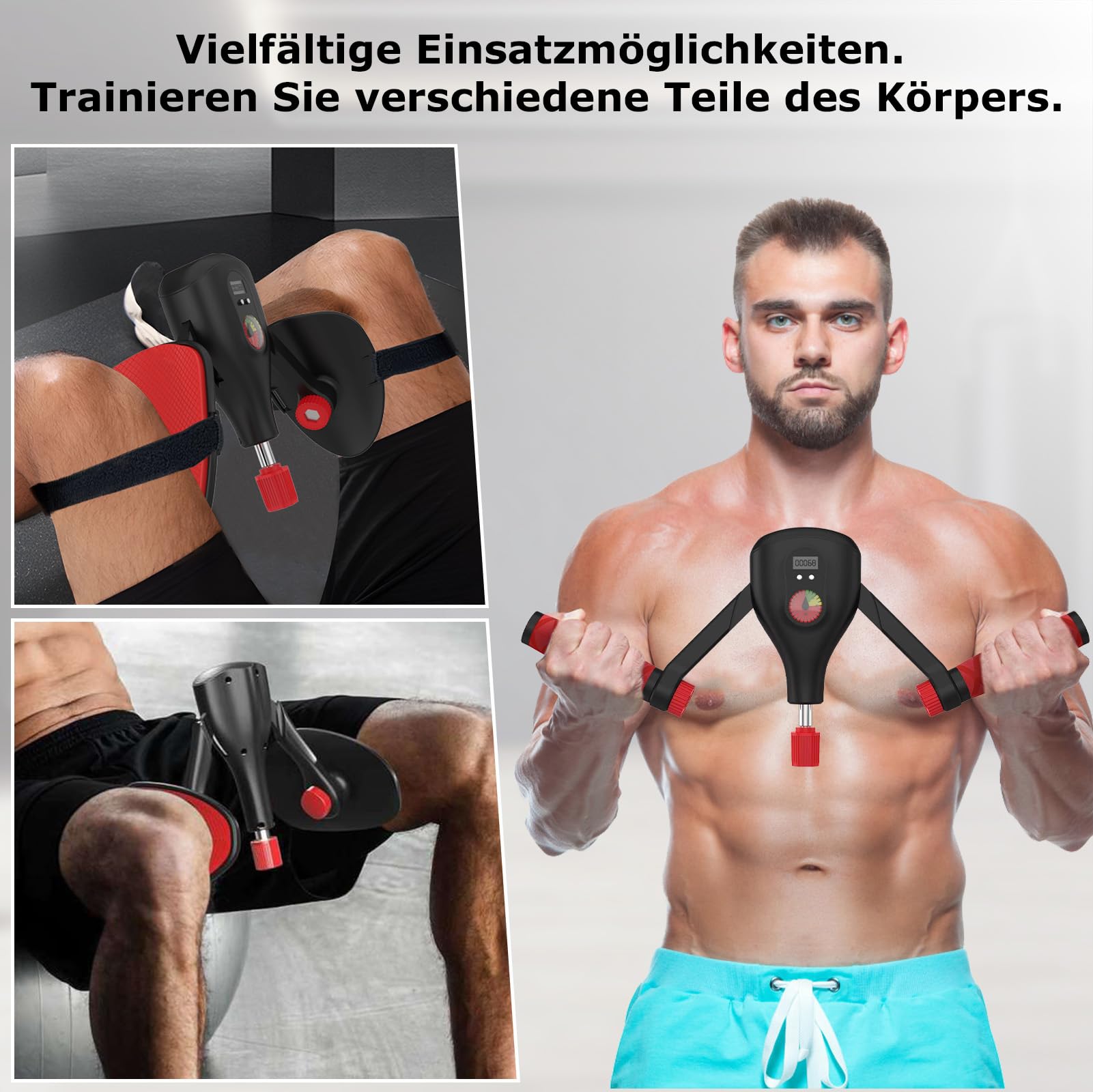Oberschenkeltrainer Beinpresse für Zuhause, LCD-Zählung Beckenboden Trainer Damen und Herren, Multifunktionaler Beintrainer Armtrainer, Beckenbodentrainer für Frau Männer