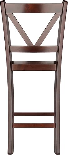 Miniatura 6 de Winsome Victor 2 taburetes de bar con respaldar en V, Madera, Marrón