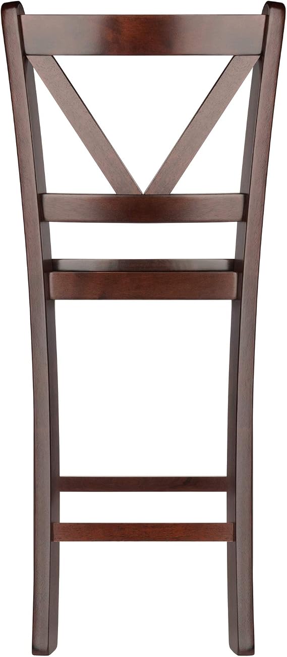 Winsome Wood Victor 2-Piece V-Back Counter Stools, 24-Inch, Brown