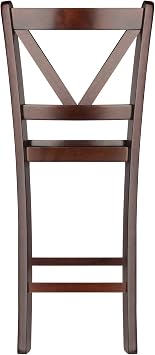 Winsome Wood Victor 2-Piece V-Back Counter Stools, 24-Inch, Brown