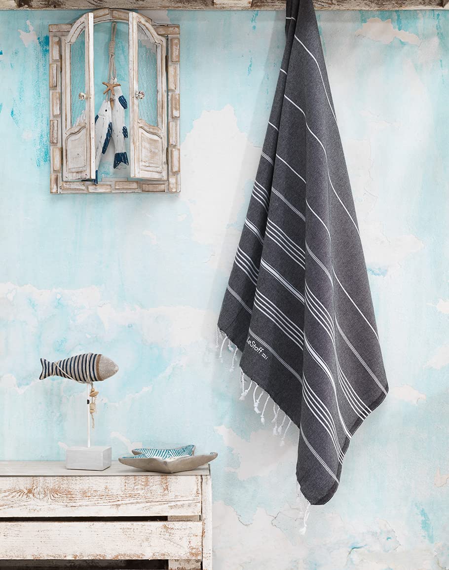 LeStoff Turkish Hammam Towel, 100% organic cotton, 95 x 180 cm, Pre-washed, Absorbent, Quick-drying, Lightweight - Image 2