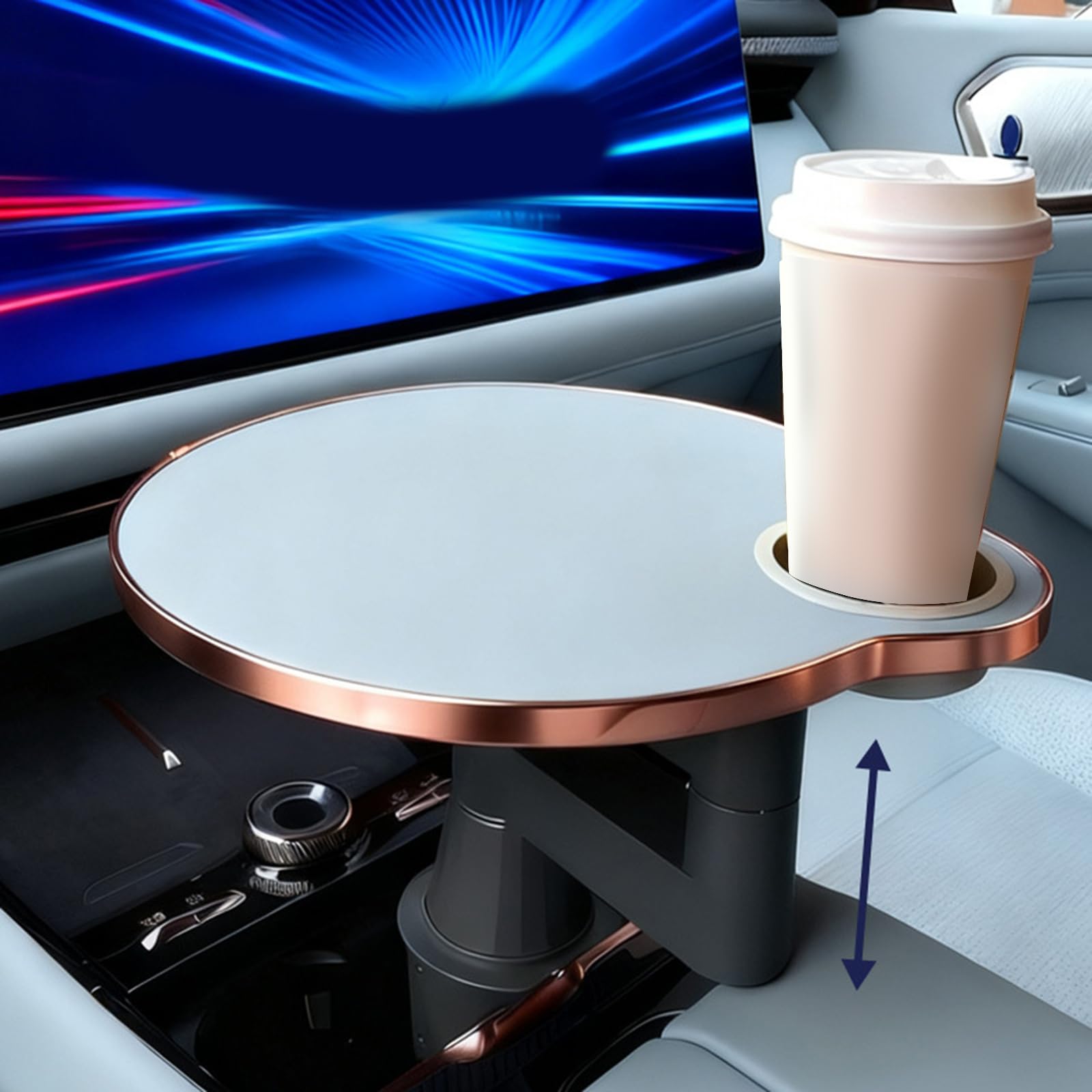Tavolo da cruscotto Automatico Multiuso con Funzione Girevole e Forte Supporto per Viaggi Lunghi Vassoio per Auto Pieghevole Pianificatore Vassoio da Pranzo per Auto Pianificatore da Pranzo