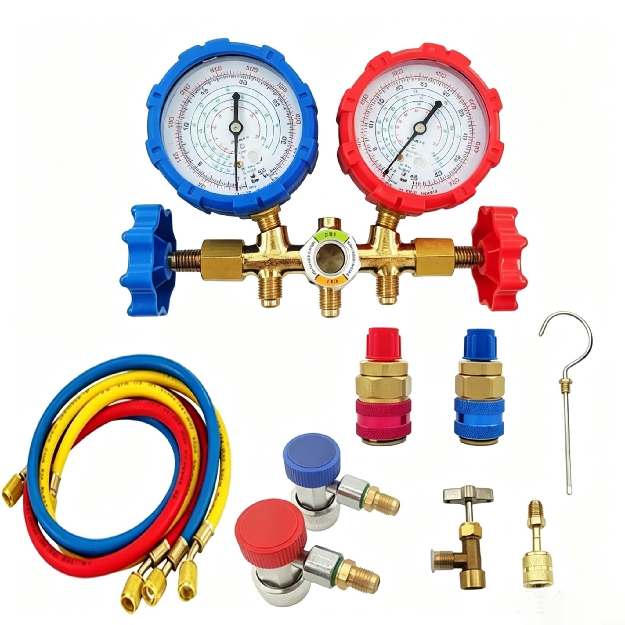 Ensemble de manomètres de collecteur AC R134a R22 R404a Valve en laiton