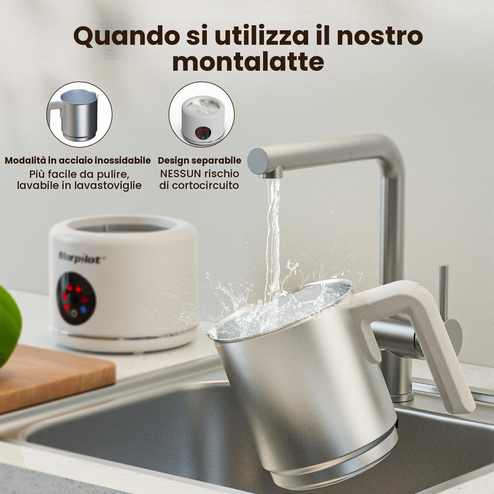 HS010-S-Morpilot Milk Frother White