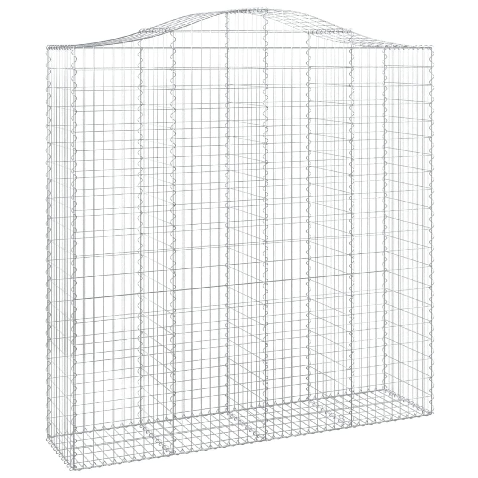 Tidyard Gabione mit Hochbogen Gabionenkorb Outdoor Garten Absperrstein Käfig Stützwand Gabione Käfig Drahtzaun Gabionenwand Gabionenkörbe Gabionensteine Gabionenzaun 200 x 50 x 200/220 cm (L x B x H)