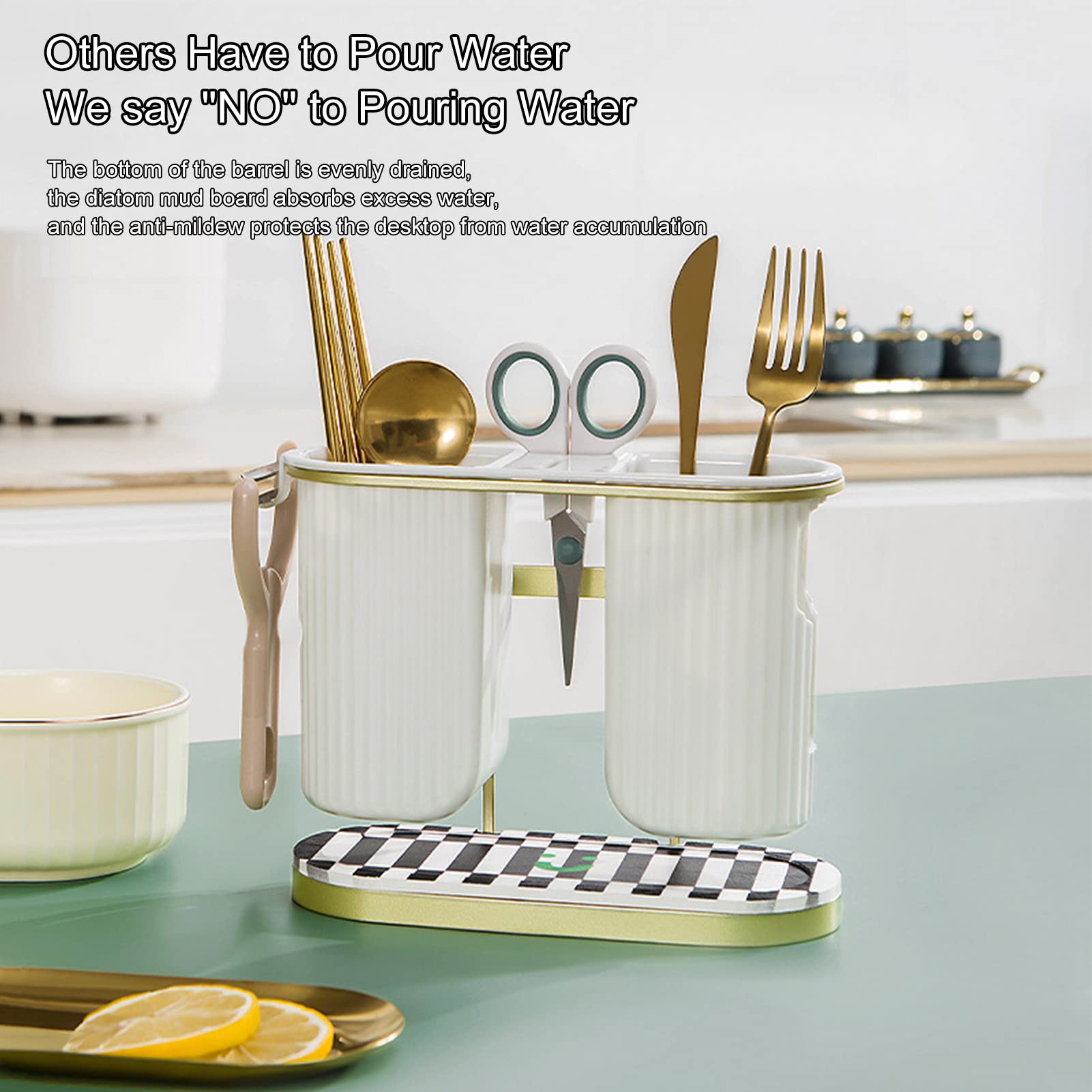 ZACK（ツァック）キッチンペーパーホルダー LINGO | LIVING MOTIF｜家具・インテリアセレクトショップ 壁掛け用具ホルダー | 壁用2コンパートメントキッチン食器ホルダー - 箸、スプーン、お玉、ピーラー、はさみ、フォークなどの家庭用保