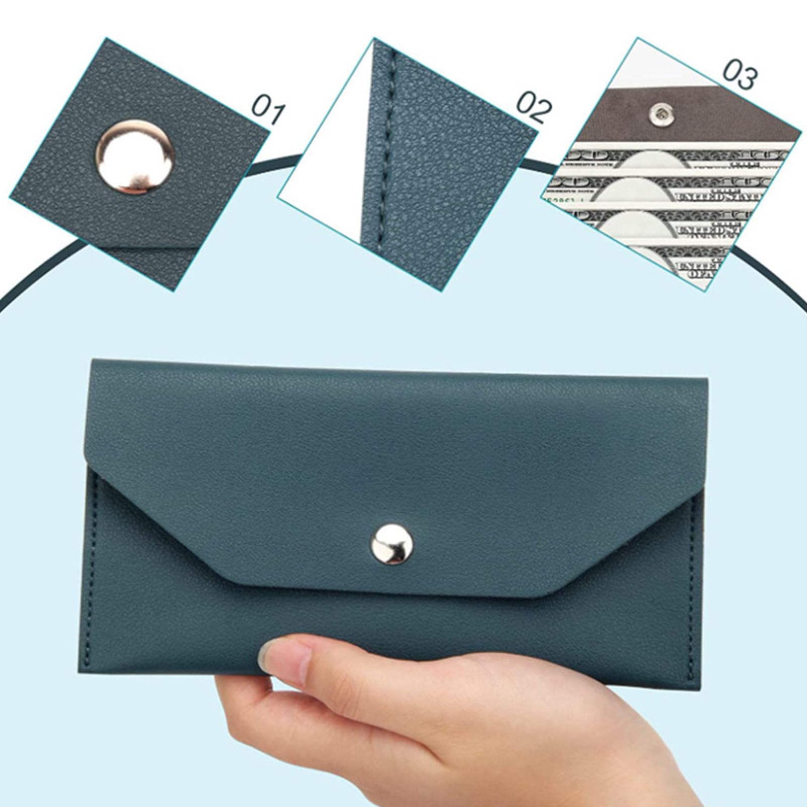 Organizer per biglietti da visita in pelle viola 17x9 cm Busta per contanti