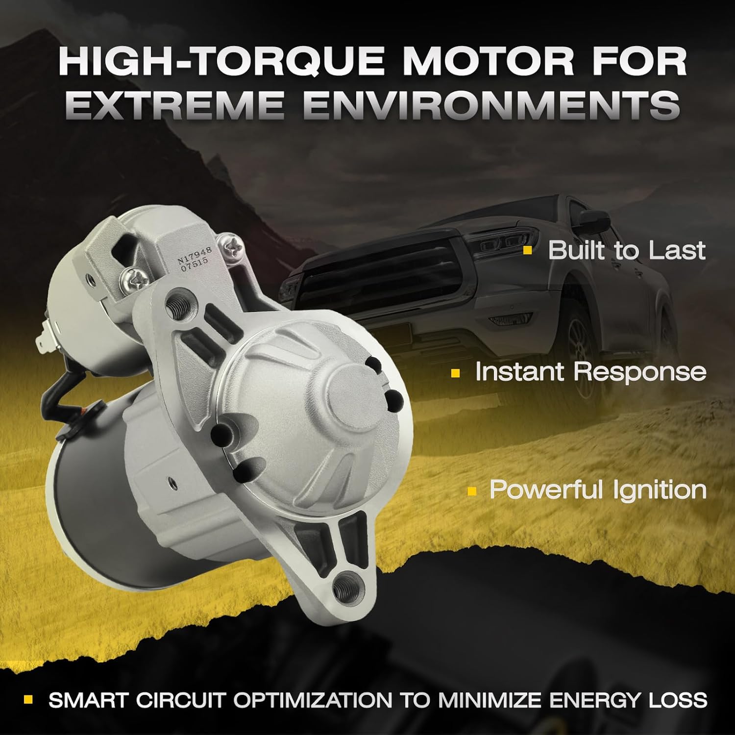 New Starter 2011-2020 Dodge Durango, 2009-2010 Dodge Ram, 2011-2020 Ram 1500 2500 3500 Starter, 2009-2010 Commander, 2009-2020 Grand Cherokee, 17948N 56044736AB M000T23271 R6044736AC 17948