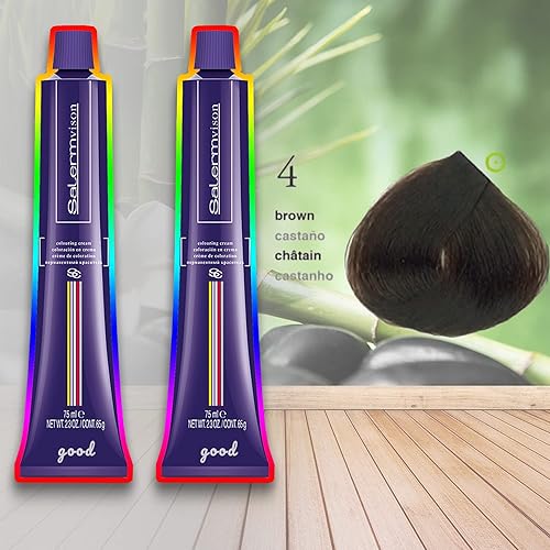 Miniatura 1 de Salerm - Tinte permanente para el cabello, color crema, paquete de 2, 4 marrón