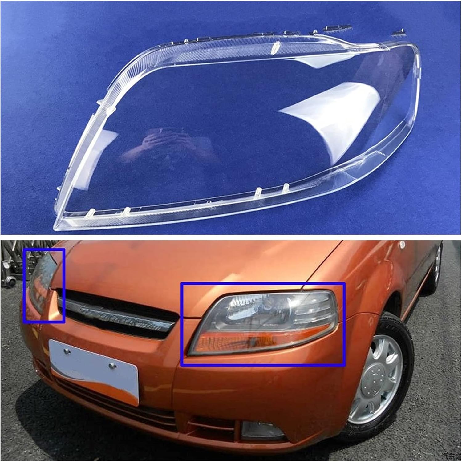 ヘッドライトカバーシェルレンズ カバー ために シボレーaveo 05 06 車のヘッドライト透明ランプシェードシェルヘッドライトランプシェード 色 左右の2ピース 定番人気