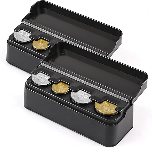 Ouzorp 2 soportes para monedas para organizador de cambio de automóvil, dispensador de dinero universal de almacenamiento compatible con la mayoría
