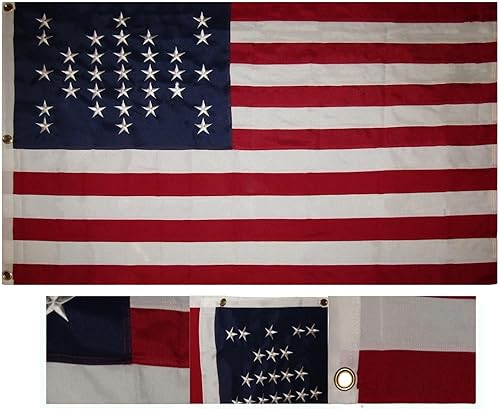 Premium 3x5 Embroidered Civil Ft Sumter 600D 2ply Nylon Flag 3'x5'