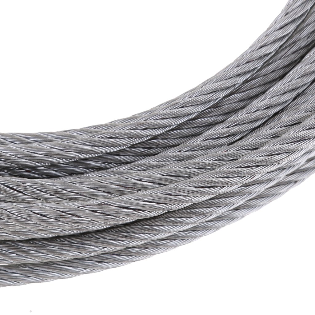 Cavo per argano per rimorchio per barca, zincato, con gancio resistente, 5 mm x 10 m