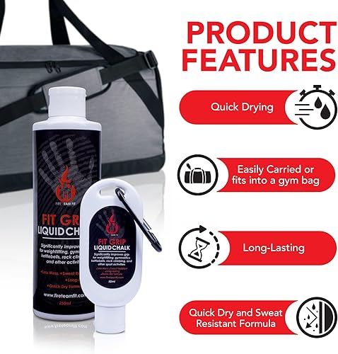 Miniatura 4 de Tiza líquida para levantamiento de pesas, escalada en roca, entrenamiento cruzado y levantamiento de potencia, tiza de entrenamiento aprobada por