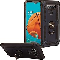Vista 14 de Para LG K51, LG Reflect (LM-K500) - Funda híbrida con soporte de anillo - RS2 Negro