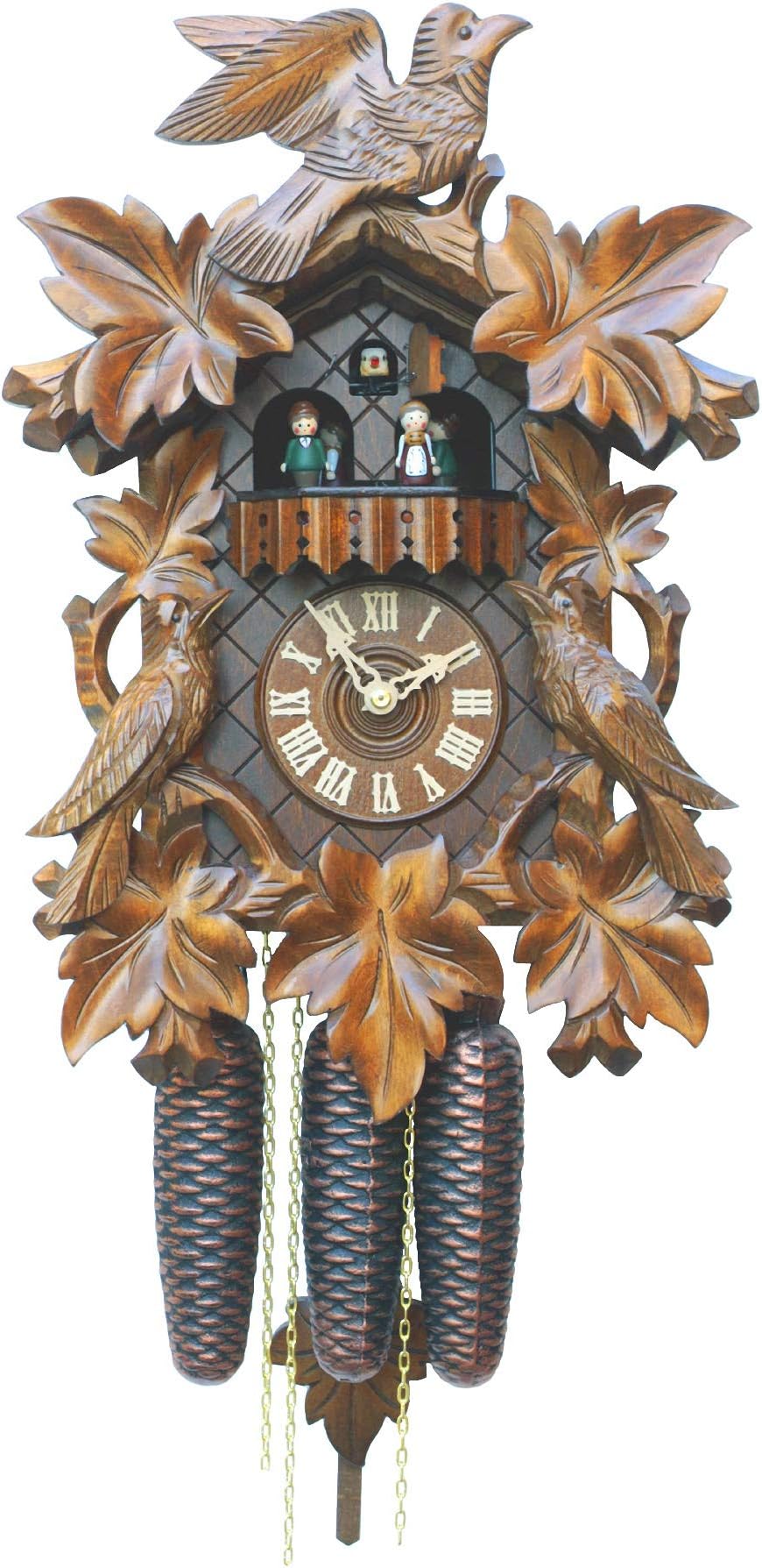 Rombach & Haas Cuckoo Clock Seven Leaves, Three Birds