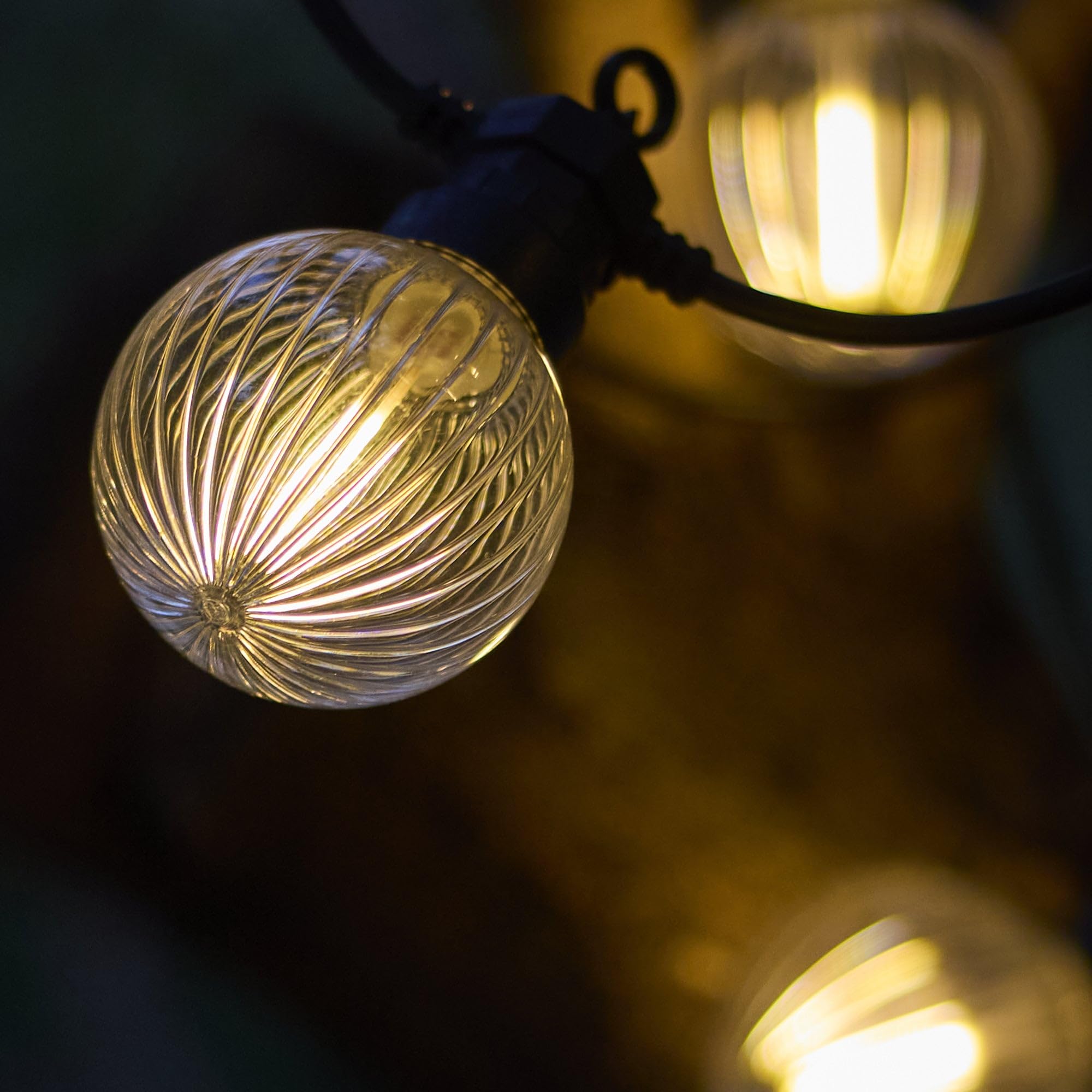 BAMBY LIGHT solarny łańcuch świetlny, 10 żarówek LED, ciepła biel, możliwość ściemniania, 8 m