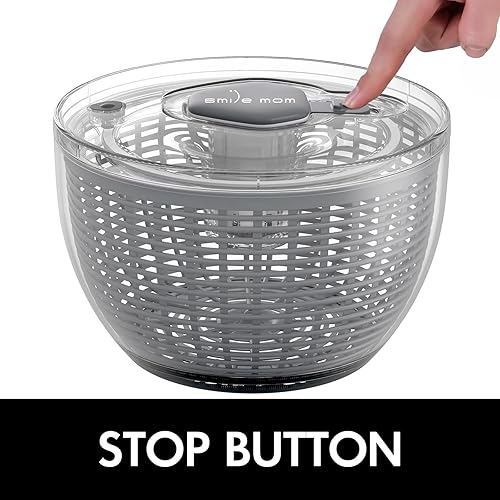 Miniatura 4 de Spinner de ensalada grande para lechuga, accesorios de cocina, gran hilandero de ensalada de 6.3 cuartos de galón, mango con una sola mano, fácil de