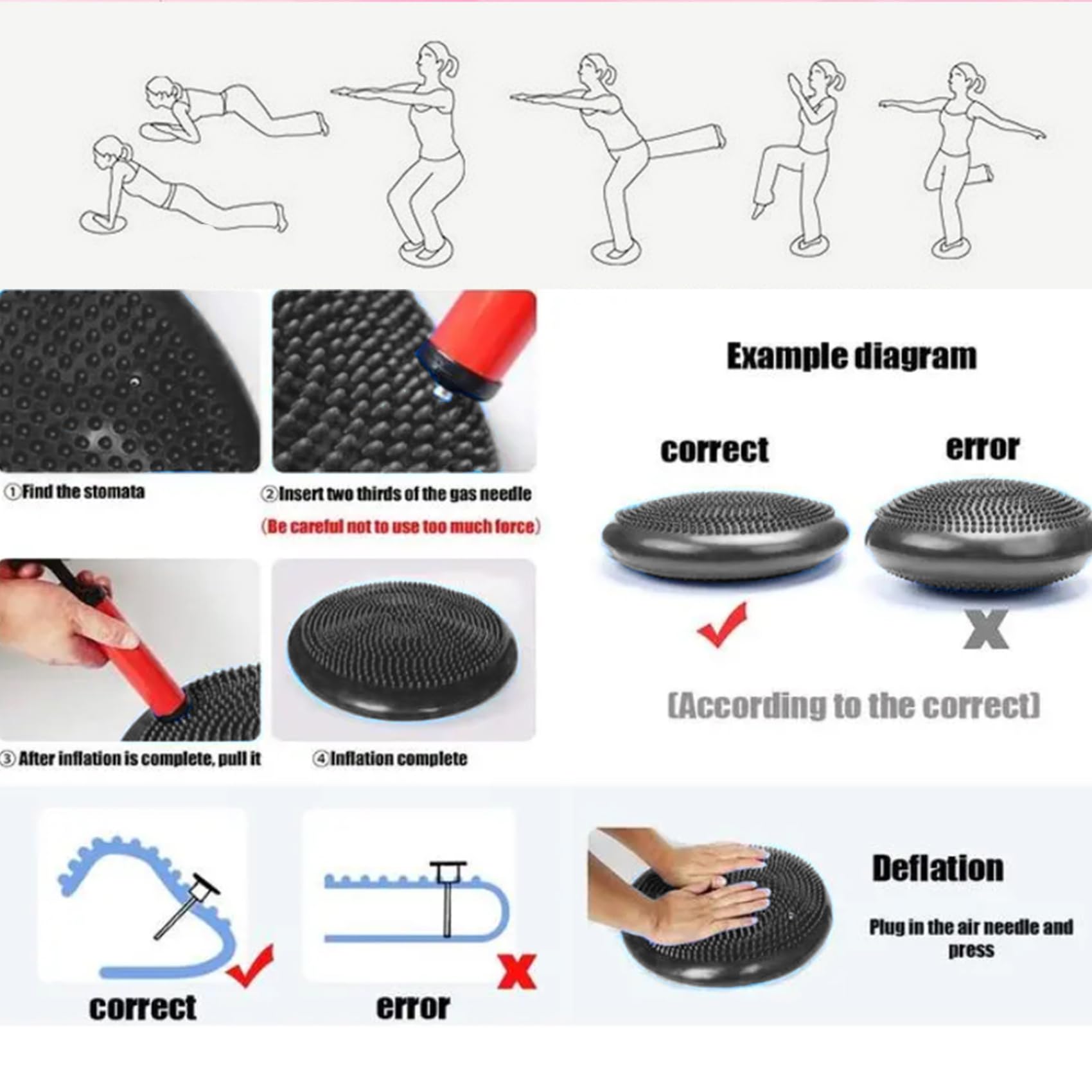 Cuscino oscillante sensoriale, per adulti e bambini, confezione da 3
