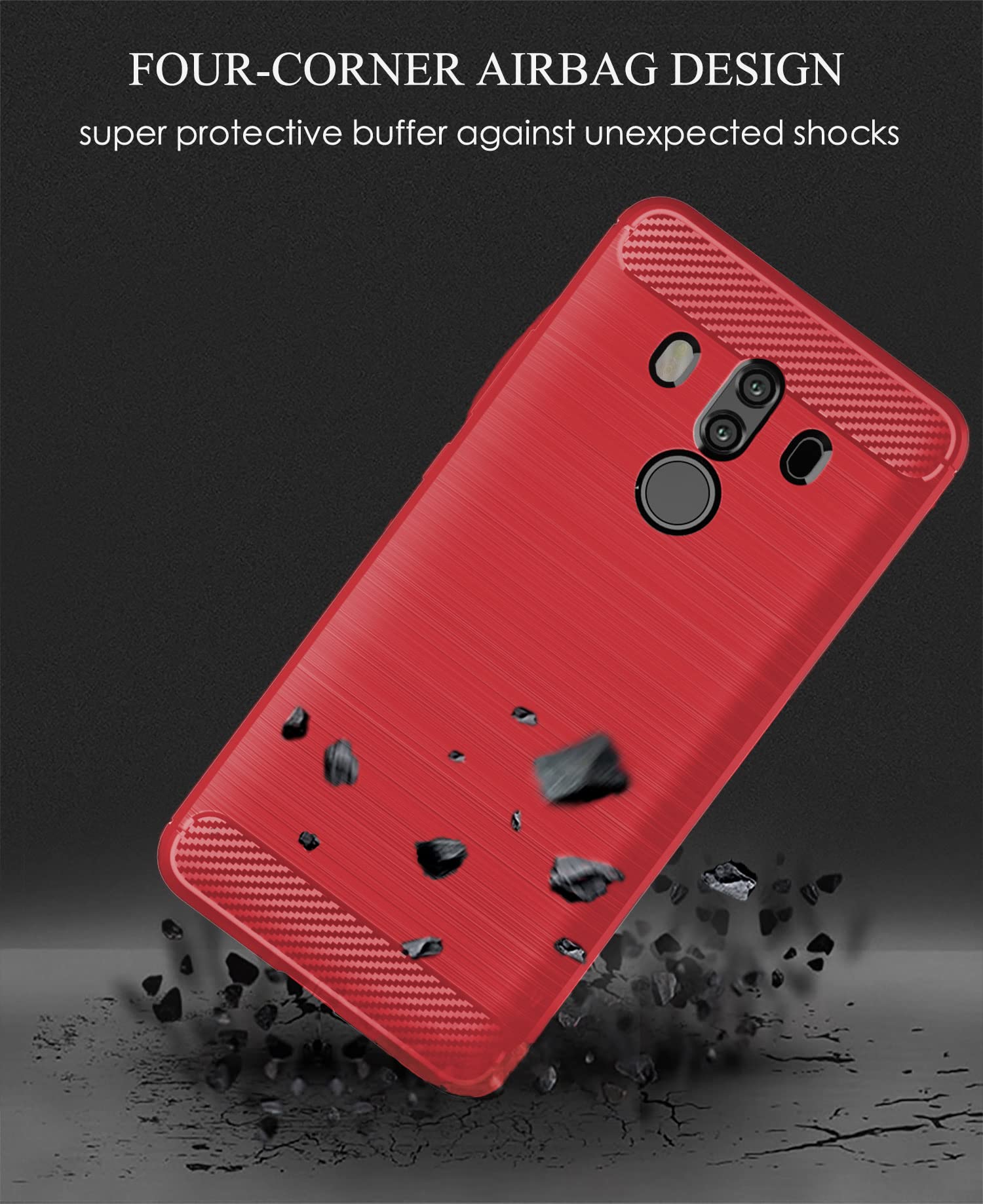 FCAXTIC Cover per Huawei Mate 10 Pro, Custodia in Pelle PU, Antiurto Portafoglio Cover per Huawei Mate 10 Pro, Grigio