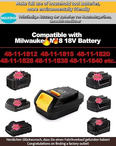Miniatura 4 de Adaptador de batería MIL18DL para Milwaukee 18V a Dewalt 20V Adaptador de batería de litio, para M18 para convertidores de herramientas eléctricas