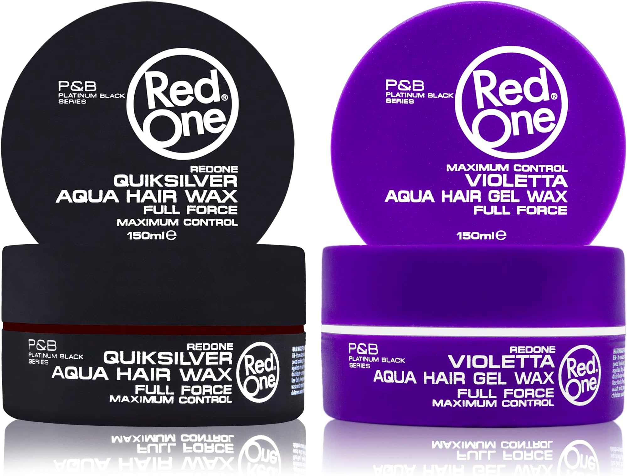Hair Styling Wax Grey & Violetta 2x150ml | Extra Hold Gel Wax | Mixcherry & Lavender Scent | Shine Finish | Long Lasting Control | Men & Women Hair Wax | Professional Salon Quality 2 PCS