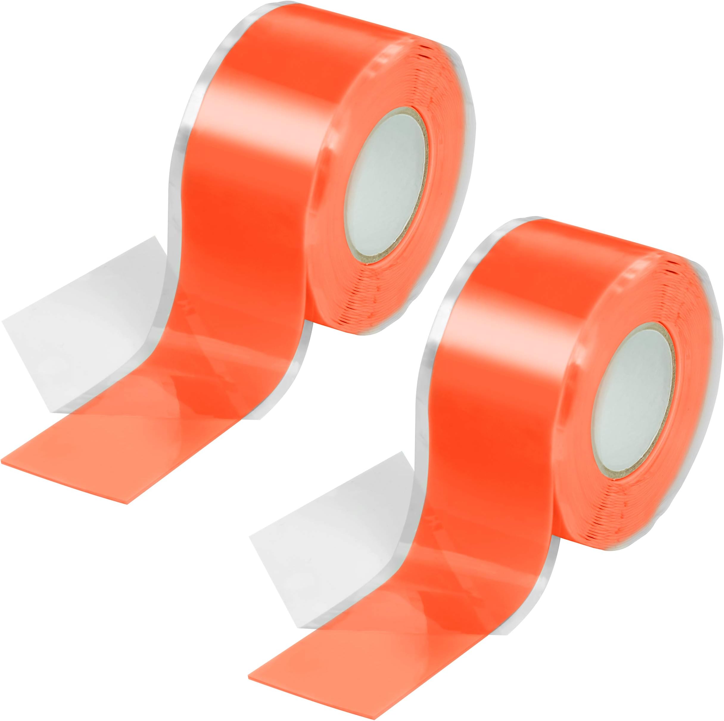 POPPSTAR 2x 3m Self-Fusing Silicone Band, Silicone Tape, Repair Tape, Electrical Tape and Sealing Strip (water-tight, air-tight), 25mm wide, orange