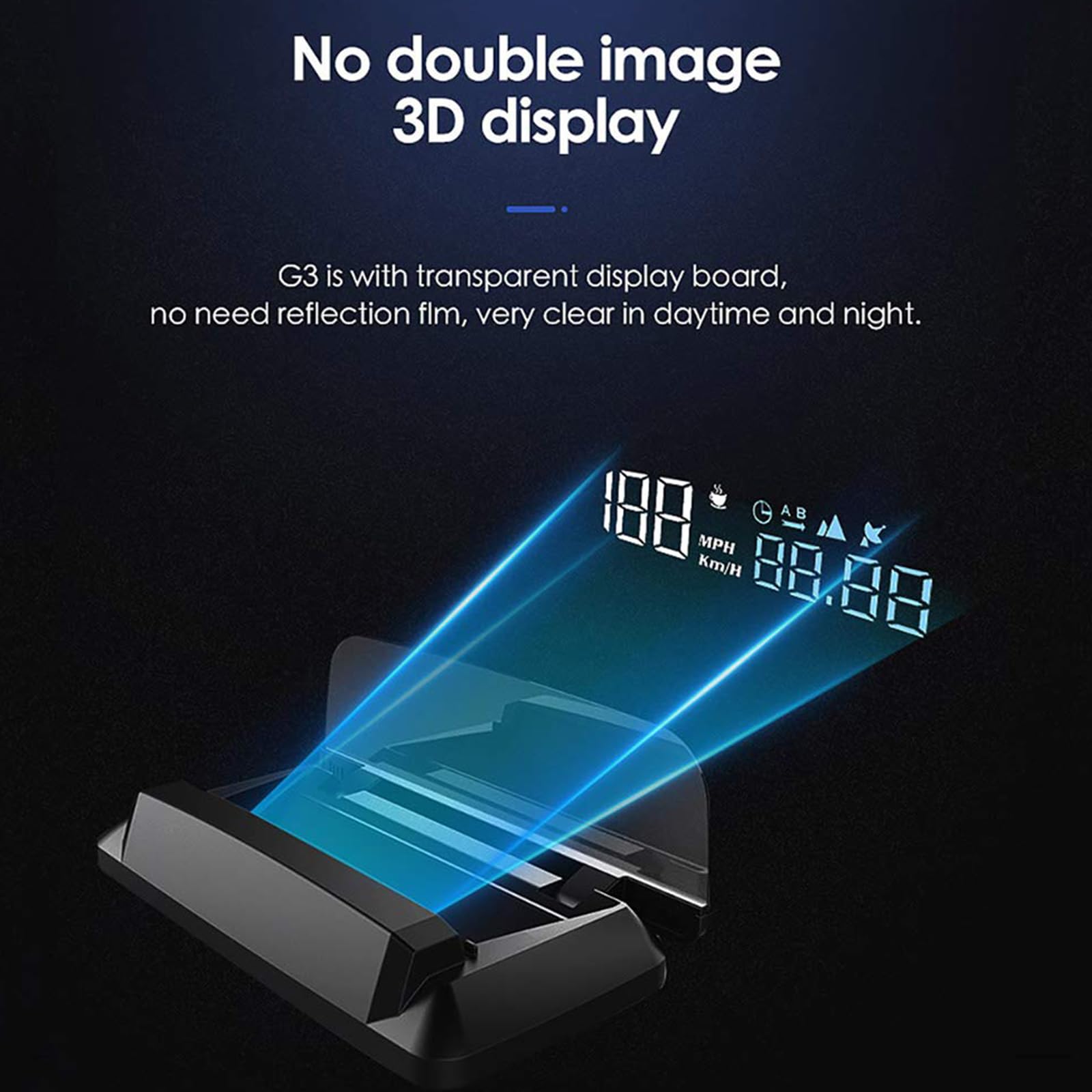 KAOLALI Affichage tête Haute pour Voitures HUD Compteur de Vitesse GPS 5" KMH/MPH, Plug and Play, Compatible avec Toutes les Voitures