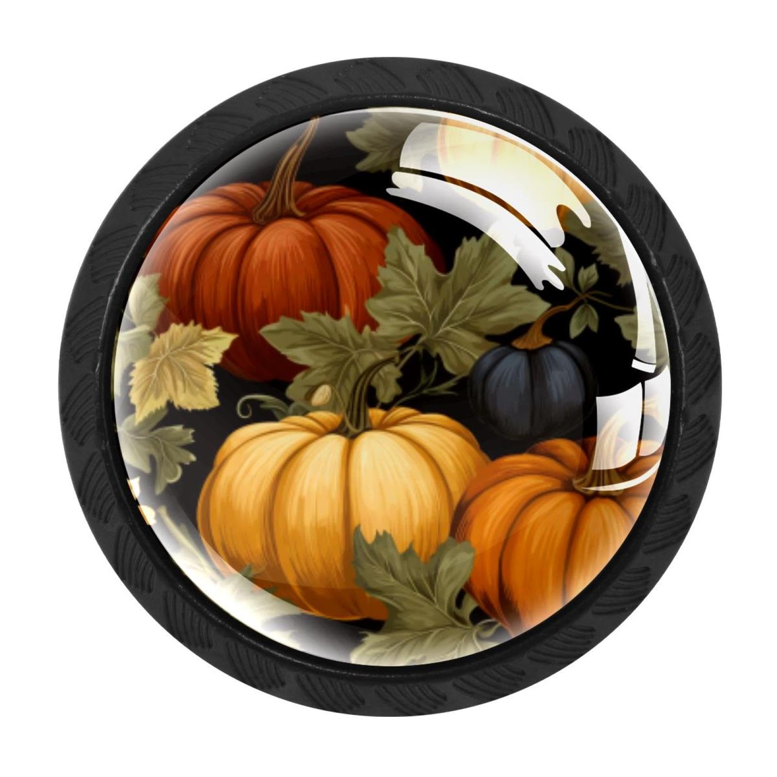 CHENZZZZ 4 Pieces Thanksgiving Pumpkin Kitchen Cabinet Knobs Drawer Knobs Dresser Knobs Black Knobs Drawer Pulls Dresser Drawer Handles Knobs for Dresser Drawers