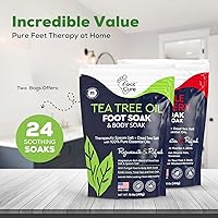Vista 4 de FOOT CURE Aceite de árbol de té y baño de pies para músculos con sales de Epsom - Sales naturales para la recuperación después del ejercicio