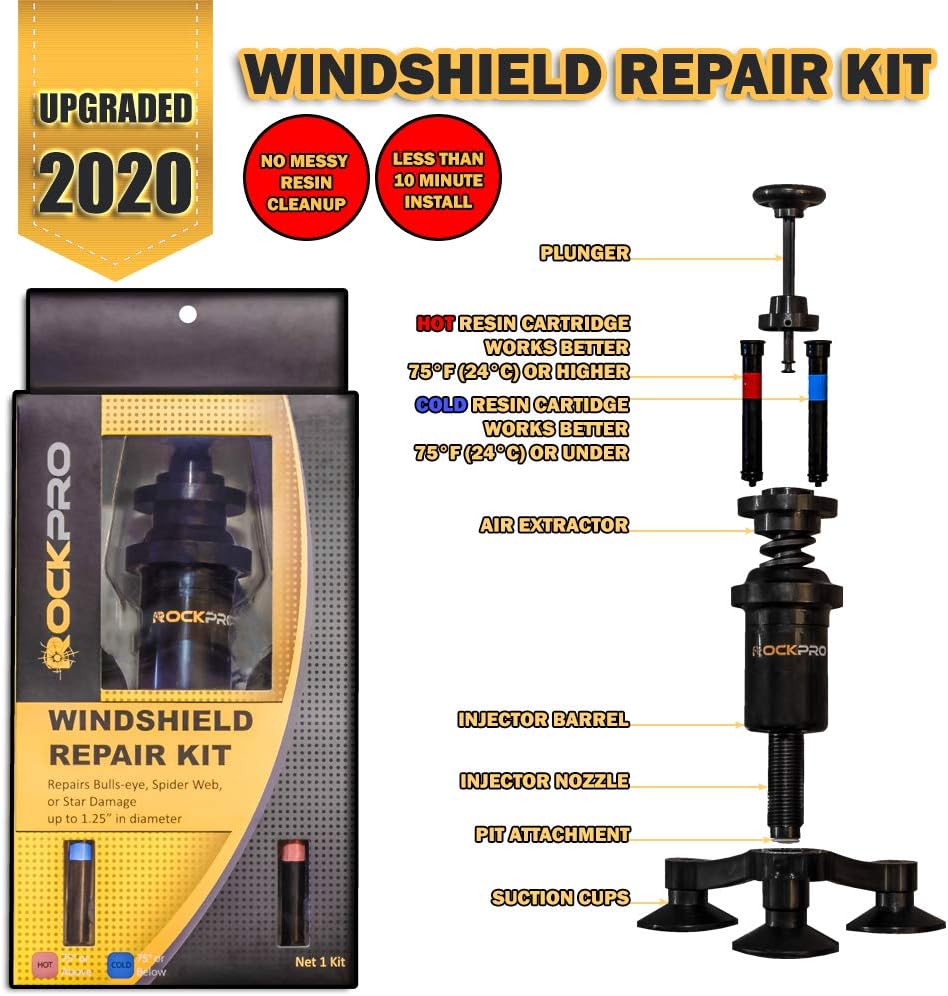 Rockpro Consumer System Windshield Repair Kit – for Rock Chips and Cracks