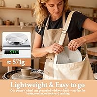 Vista 2 de Yncotte Pottery Wheel, 7 Inch Sculpting Wheel Double-Sided Banding Wheel Pottery Turntable Aluminium Alloy Metal Rotating with Ball Bearings for