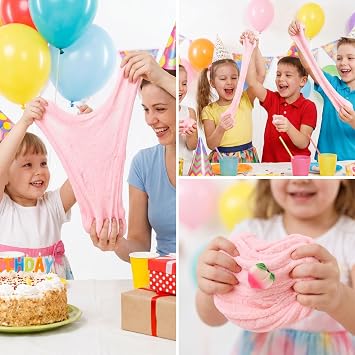 Pink Cloud Slime, Soft and Non-Sticky Funny Slime, Stress Relief Scented Slime Toy for Kids Education, Party Favor and Birthday Gift(7oz 200ML)