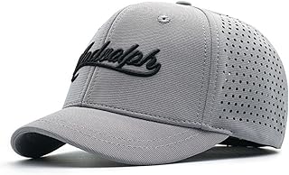 Short Brim Stretch Fitted Baseball Caps Men's Embroidery Structured Mesh Sun Hats Curved Brim Elastic Closed Back Hat K089