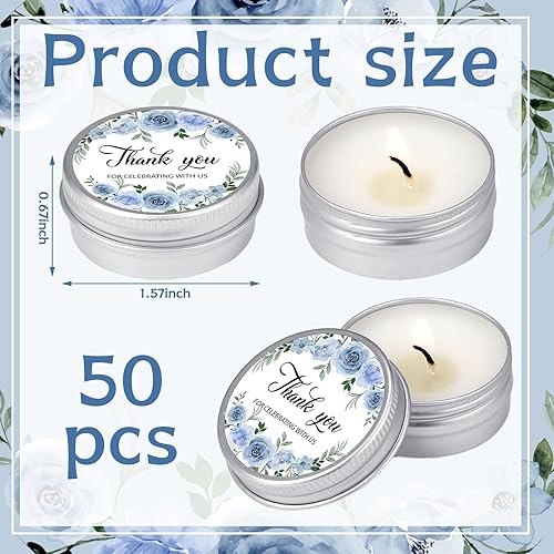 Miniatura 3 de MTLEE 50 velas de boda, regalos de boda para invitados, velas de cera de soja perfumadas de lavanda, velas de aromaterapia para despedida de