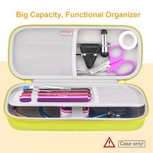 Vista 14 de BOVKE Funda de viaje para 3M Littmann Classic III, Lightweight II S.E, Cardiology IV Diagnostic, MDF Acoustica Deluxe Estetoscopios - Espacio Negro