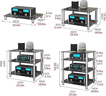 Amazon | オーディオラック スピーカースタンド 強化ガラス