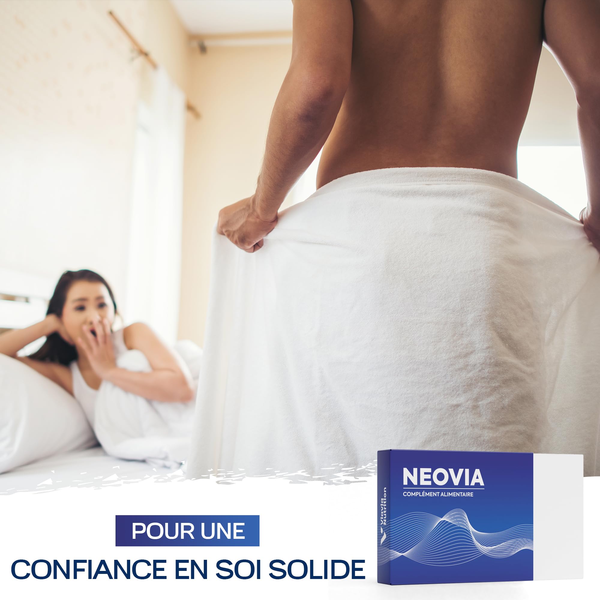 NEOVIA – 10 gélules bleues pour l’homme actif – Effet immédiat – Formule premium hautement dosée pour une utilisation avant les moments importants, avec ginseng, arginine, citrulline et vitamine C