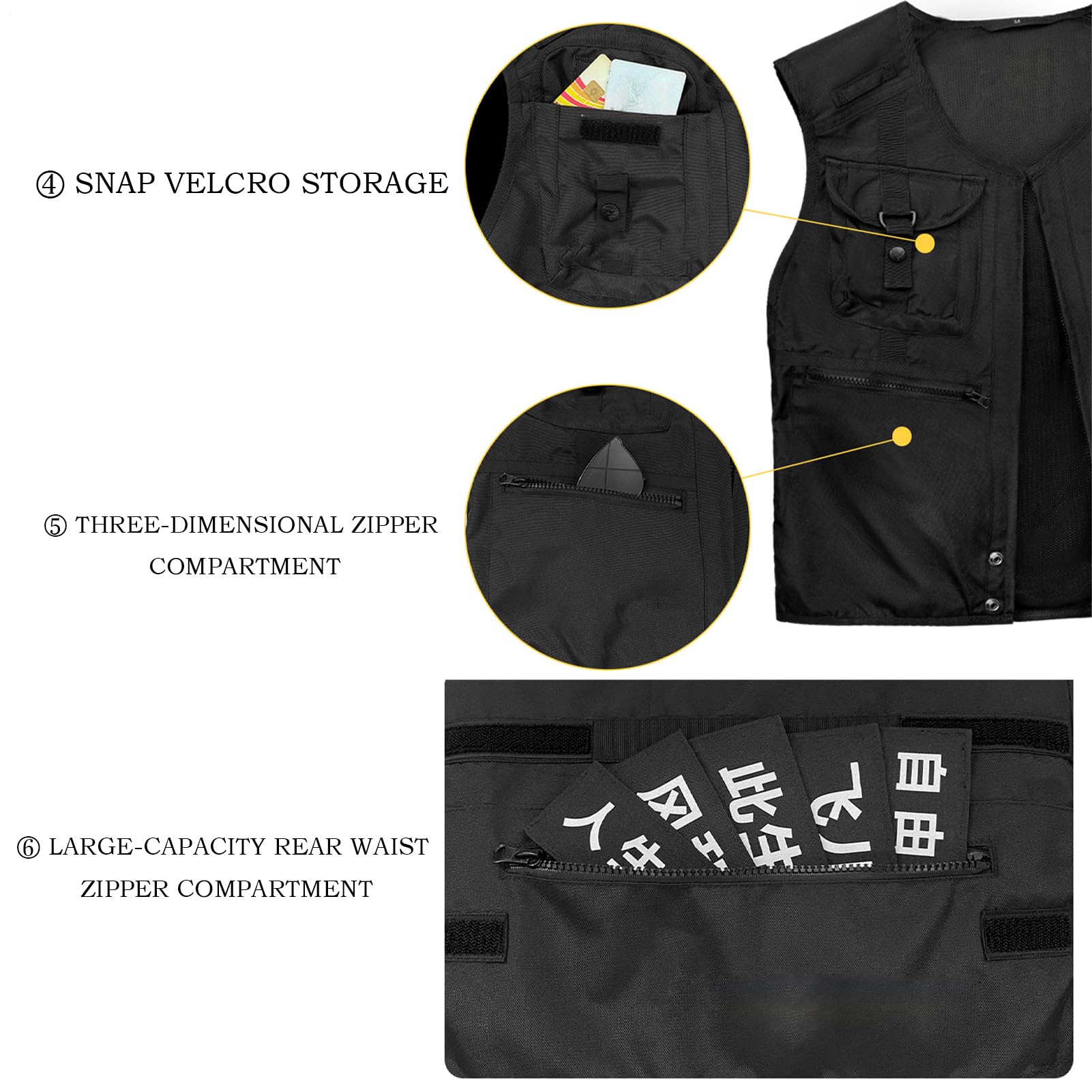 Générique Gilet moto Design Multi-Poches Construction Légère | Gilet veste moto Tenue Et Équipement D'Extérieur Trajet Urbain Aventure En Plein Air Randonnée Alpinisme