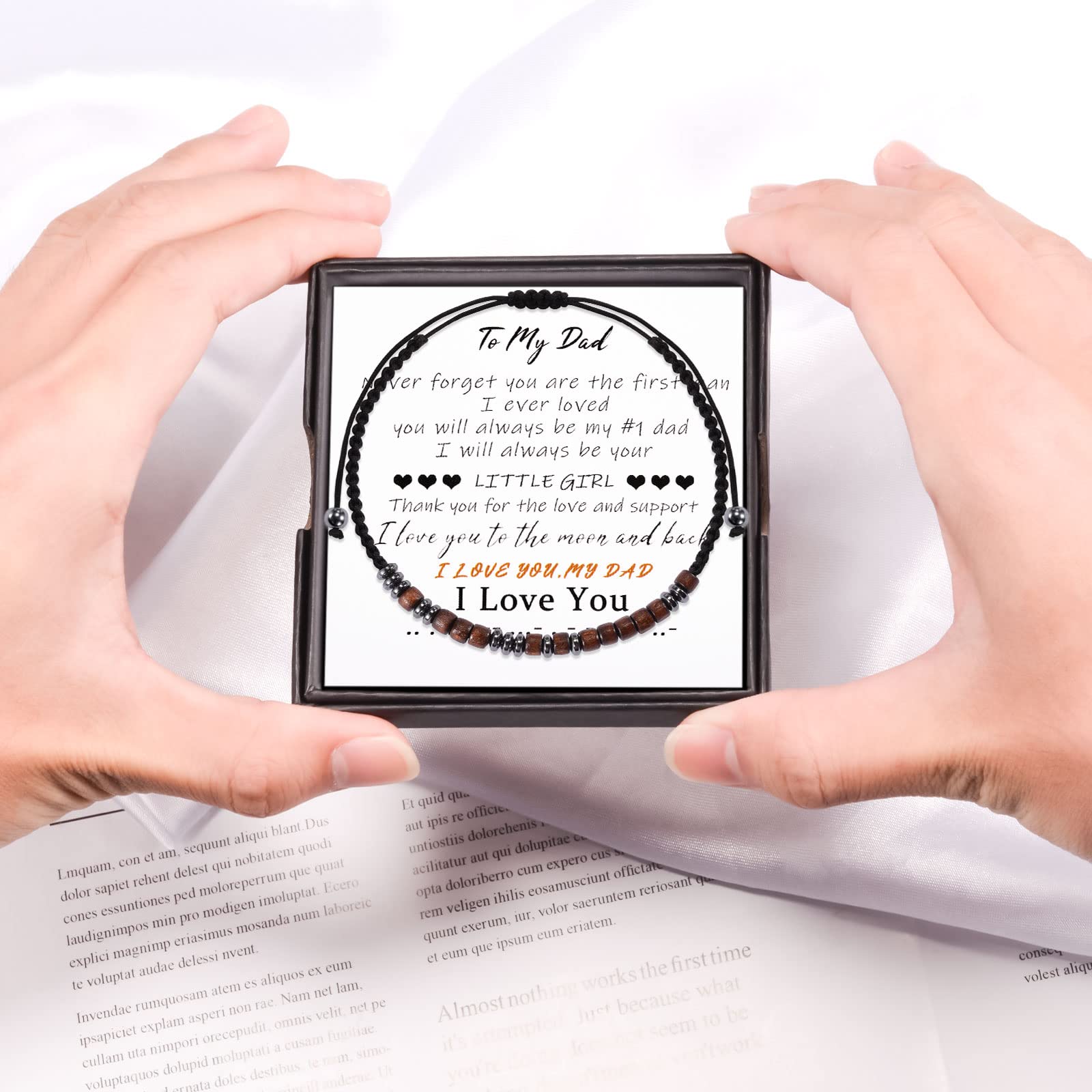 VU100 Bracciale Codice Morse Per Uomini Donne, Ti Amo Bracciale Regolabile Compleanno Regalo Di San Valentino Per Fidanzato Fidanzata Mamma Papà