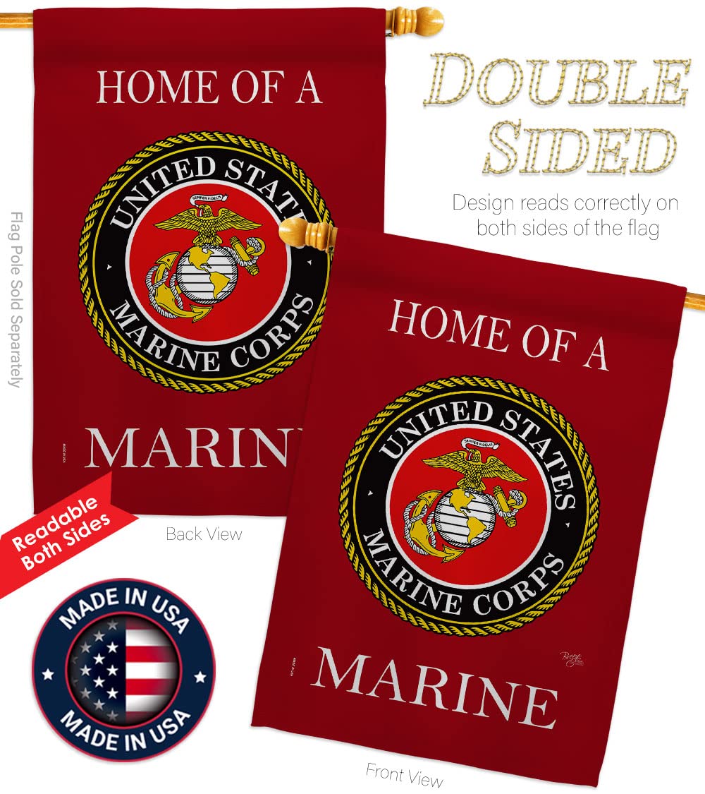 Breeze Decor USMC Gartenflagge – 33x47 Cm, Doppelseitig, Wetterfest, Made In USA