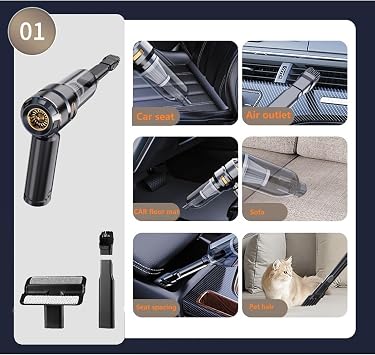 Attachment Kit Compatible with Saker, Sakerplus, HRYCF, Yomile, Piwosa, Houscly, AUXTUR, XCOOL, Fanisic, PeroBuno, WINWEND Car Vacuum. A Pet Hair Vacuum Brush and a 13.8inch Flexible Hose Involved