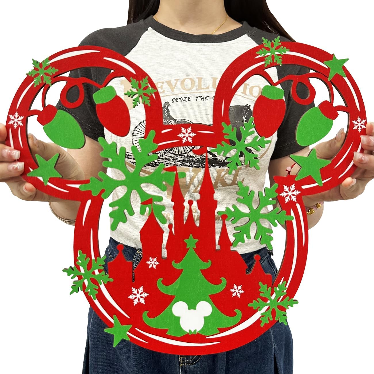 Christmas Door Decorations Christmas Mouse Wooden Door