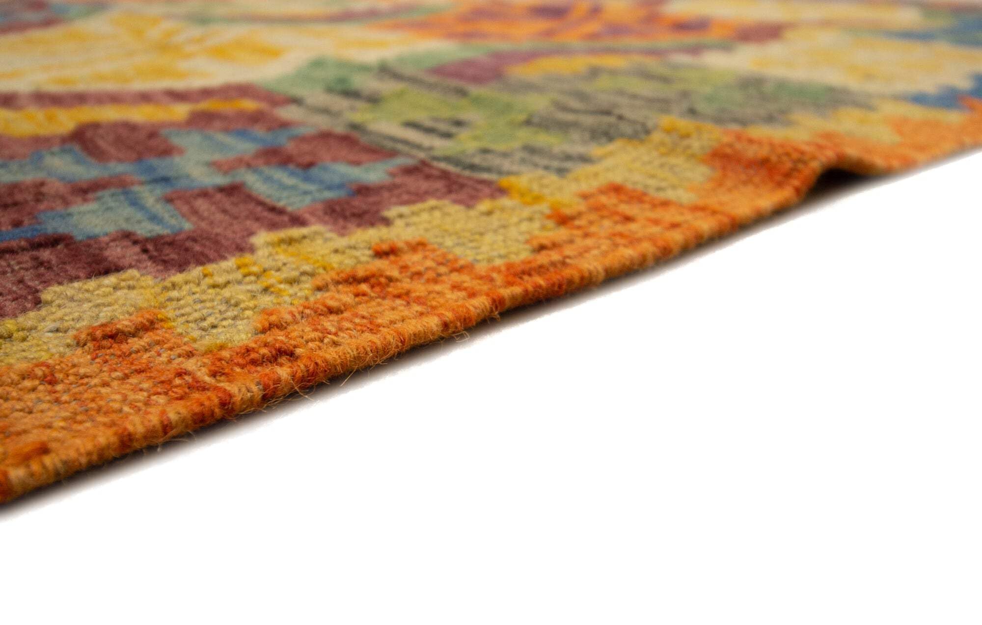 Tapis Kilim 100 % laine 151 x 95 cm, fait à la main, pièce unique de style Herat Boho multicolore, tissu plat, tapis d'entrée et chambre