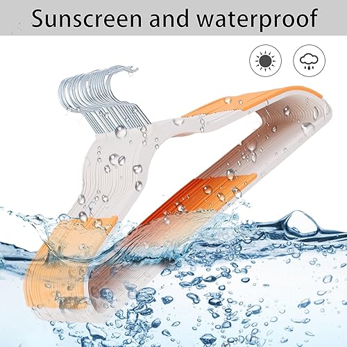 Miniatura 2 de VECELO Paquete de 25 perchas de ropa, colgador de plástico antideslizante, gancho giratorio de 360 y ahorro de espacio para armario de dormitorio,